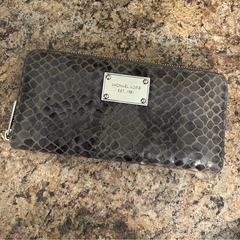 Michael Kors snake- embossed wallet